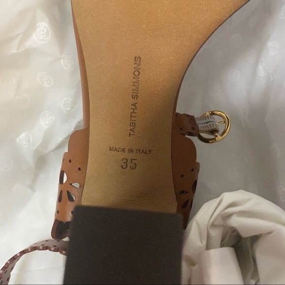 Tabitha Simmons | Bobbin Laser Cut Leather Sandals - Picture 8 of 15